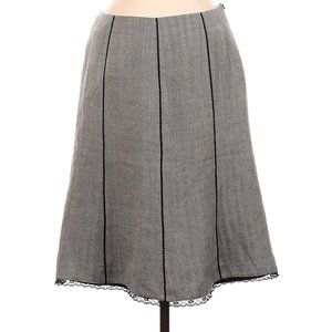 Oscar by Oscar De La Renta Vintage Grey Chevron Lace Knee Length Skirt Size 6